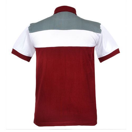 PRAHO Polo Homme Manches Courtes - Bordeaux/Gris/Blanc_1