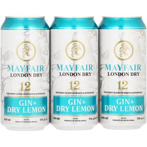 MAYFAIR London Dry Gin & Dry Lemon Cans 6 x 440ml_0