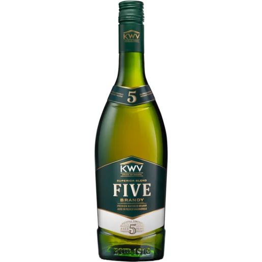 KWV 5 Year Old Brandy Bottle 750ml_0