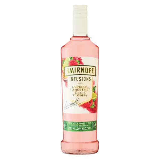 Smirnoff Raspberry, Passion Fruit and Lime Vodka Bottle 750ml_0