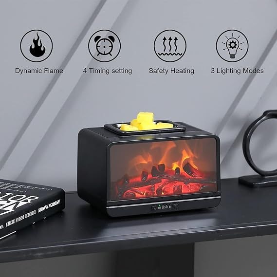 Flame Fireplace Electric Wax Melt Warmer_1