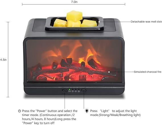 Flame Fireplace Electric Wax Melt Warmer_2