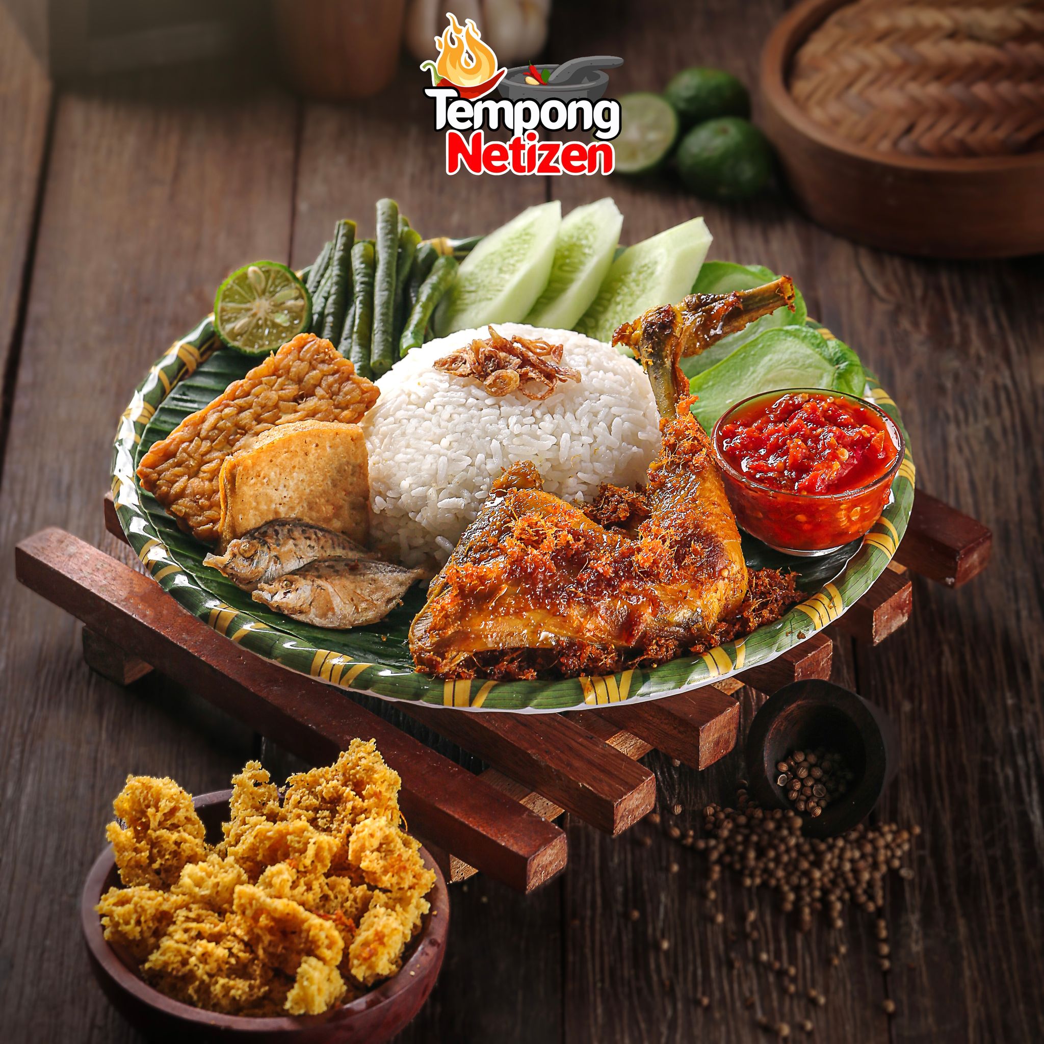 Paket nasi tempong ayam goreng_0