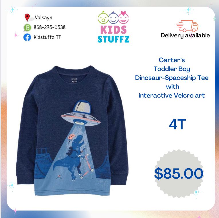 Carters long sleeve Space Dinosaur T-shirt _0