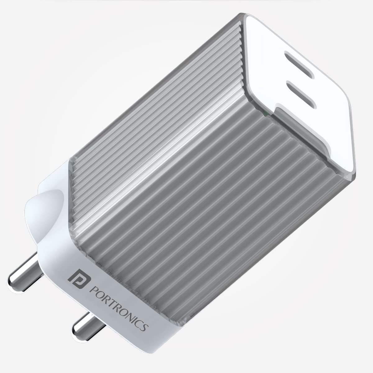 Portronics Adapto 4 Fast Charging Adapter, 45W High Power Wall Charger with Dual PD 3.0 Ports (Port 1-25w,Port 2-20w) Type C Charger for All Smartphones,Type C Enable Devices and iPhones_0