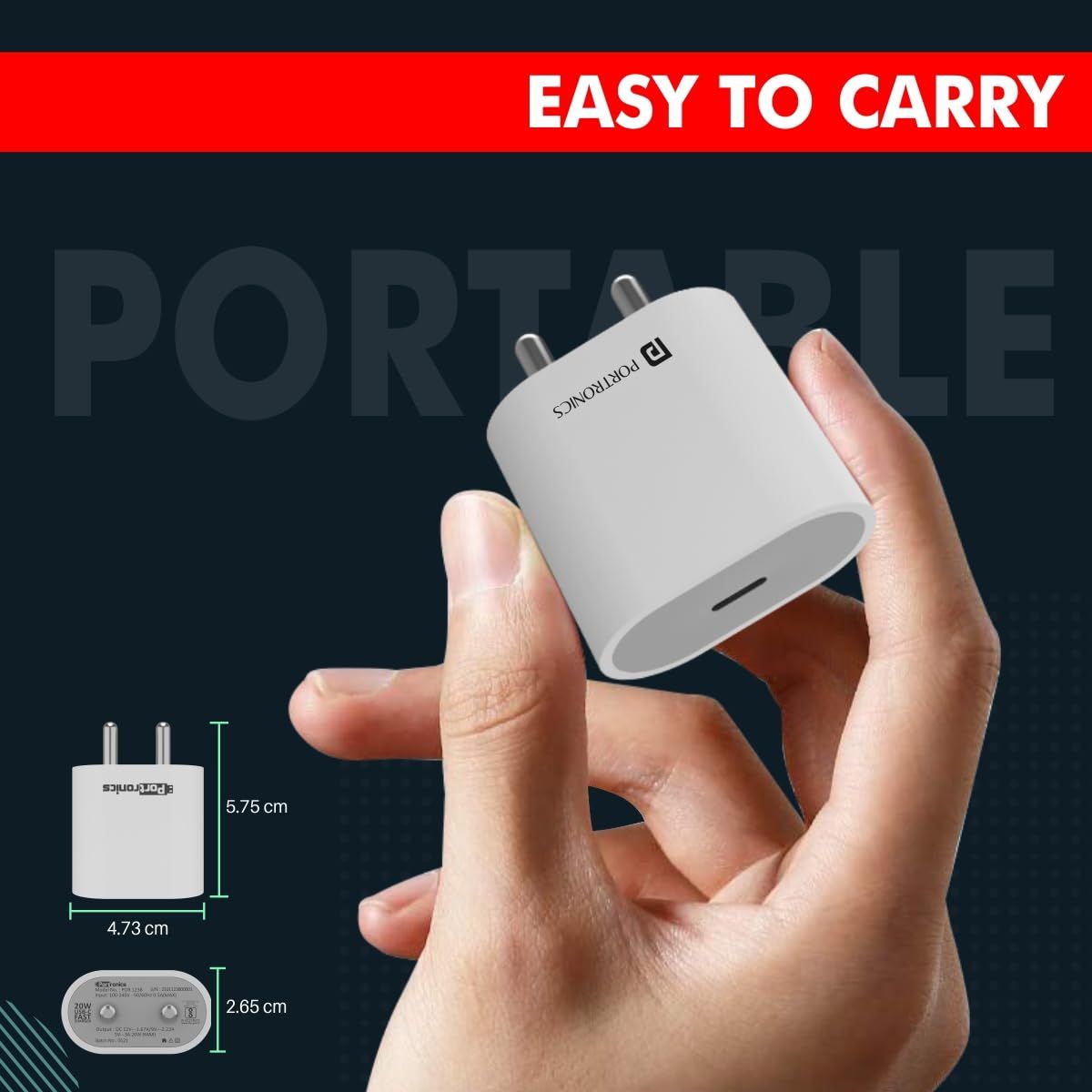 Portronics Adapto 20 Type C 20w Charger_1