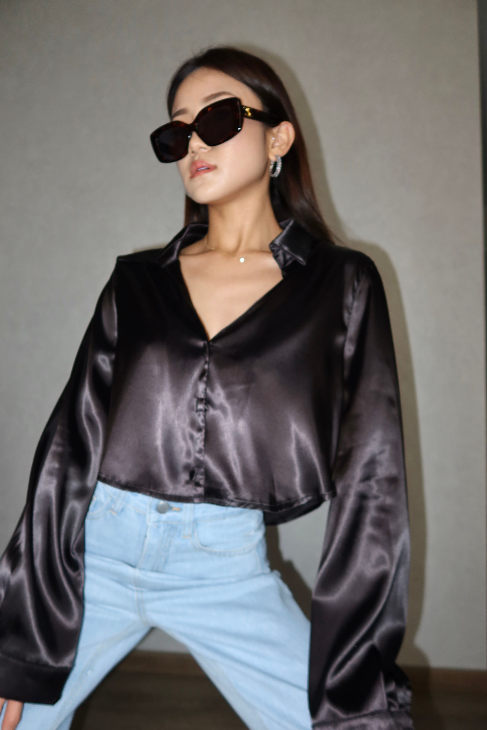 CROP SATIN SHIRT_1