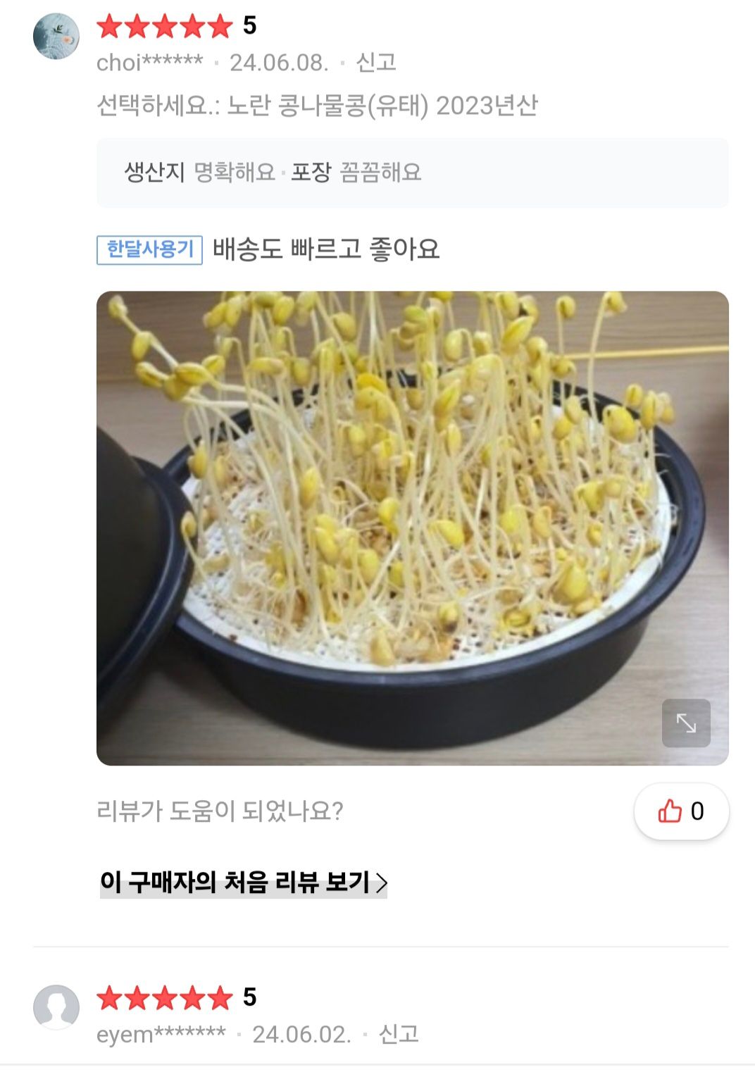 24년 햇콩나물 콩 500g_3