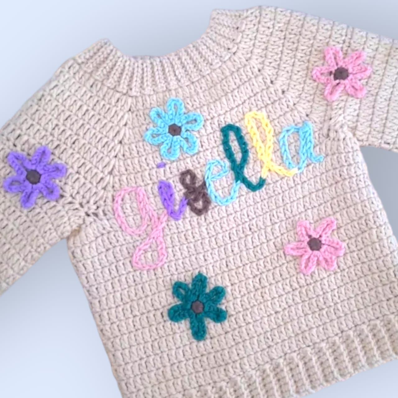 [PREORDER] Kids Floral Customised Name Sweater_2