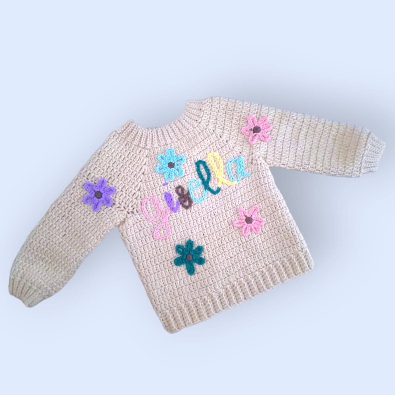 [PREORDER] Kids Floral Customised Name Sweater_1