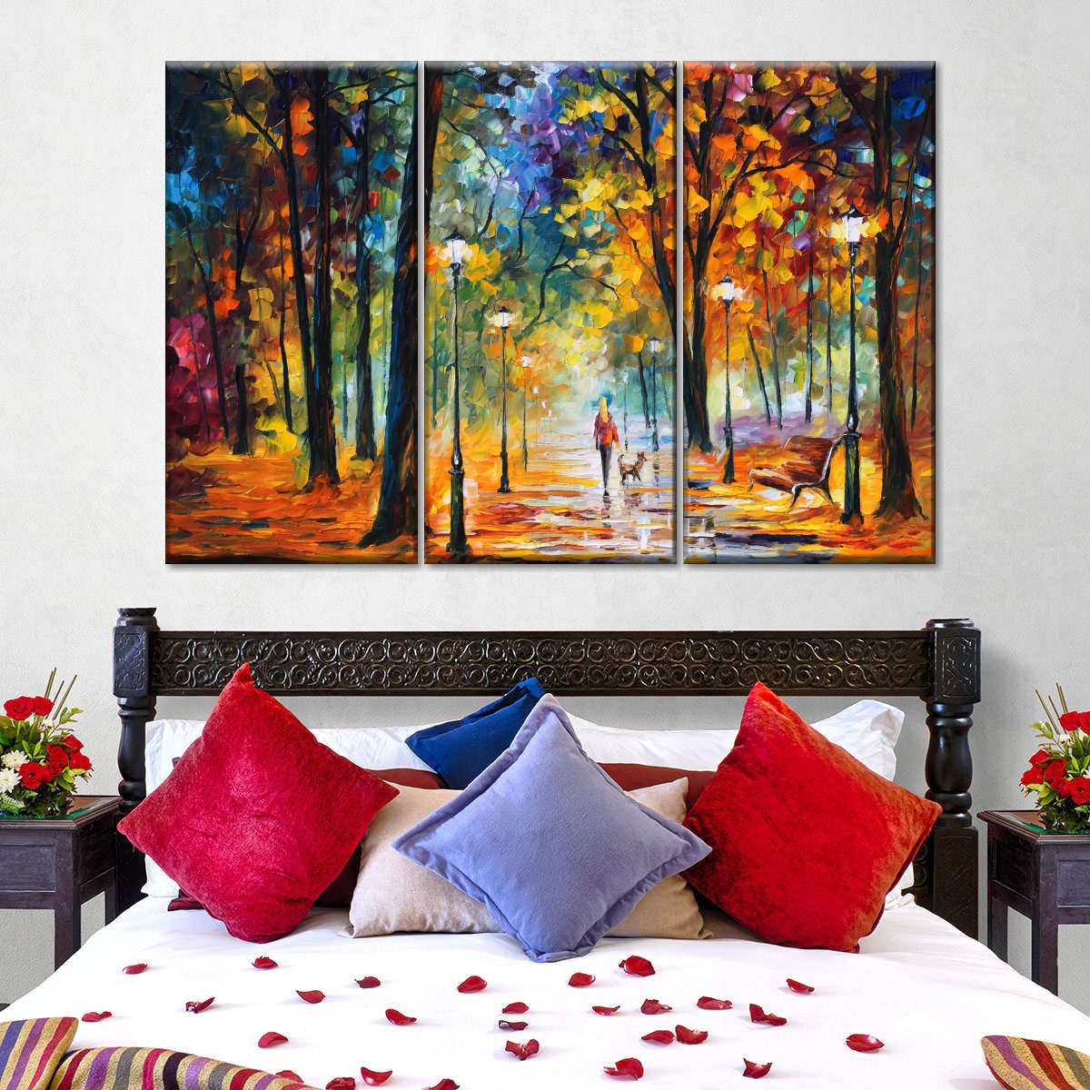  Improvision Of Nature Abstract Painting 3 Piece Canvas Wall Art For Living Bedroom Office Home Decor _1