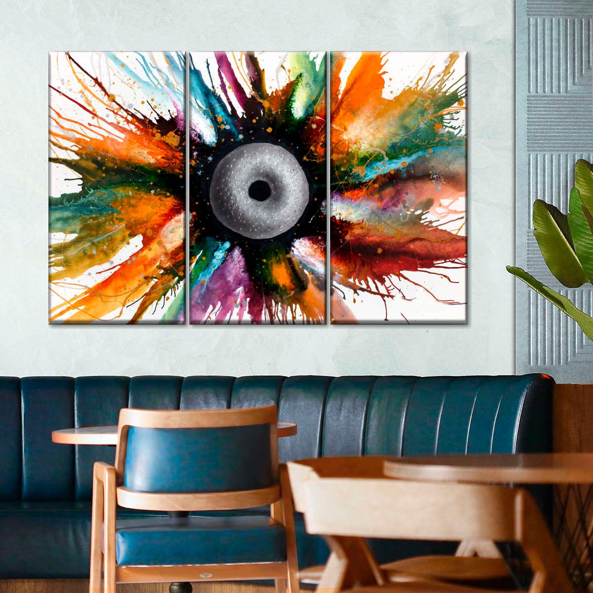 Bagel Abstract Painting 3 Piece Canvas Wall Art For Living Bedroom Office Home Decor _3