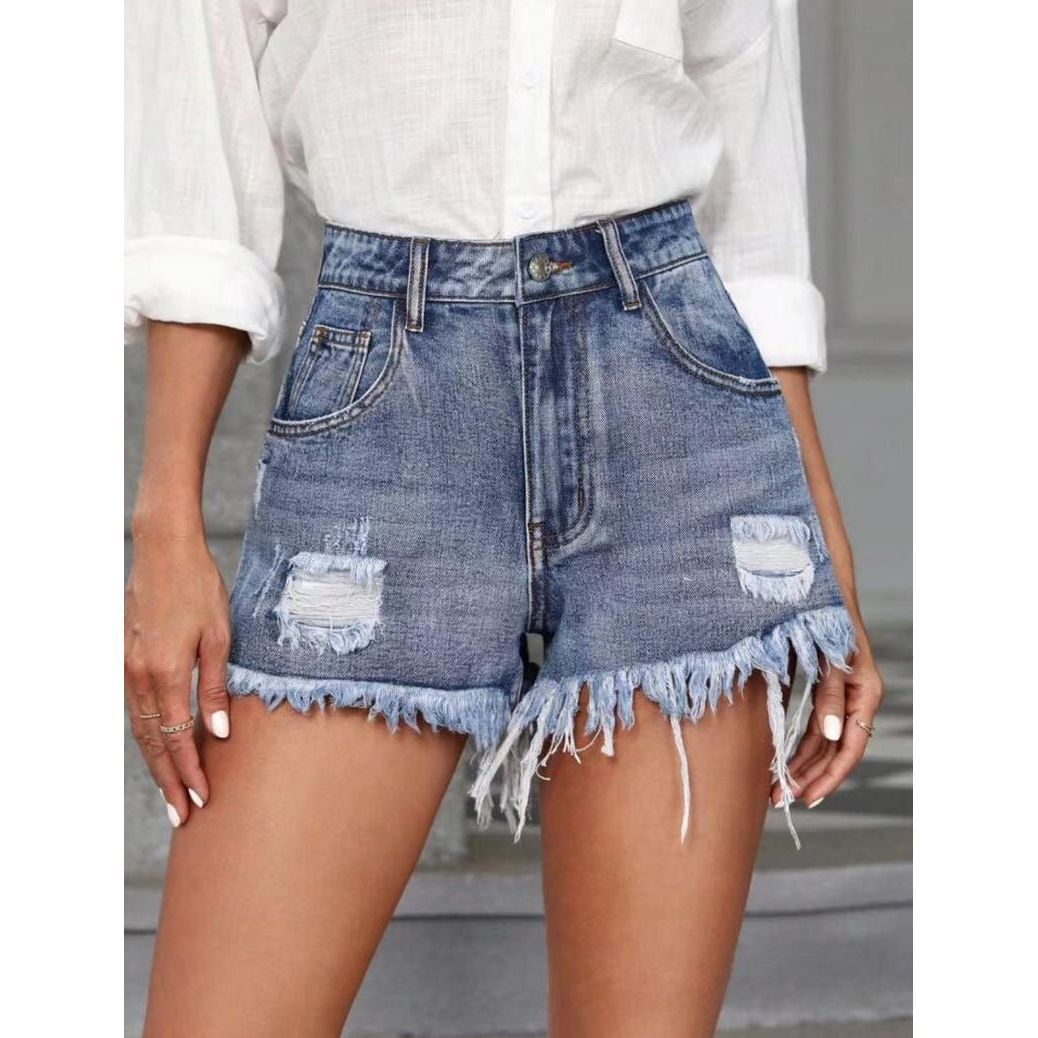 Short Denim Ripped Pants_1