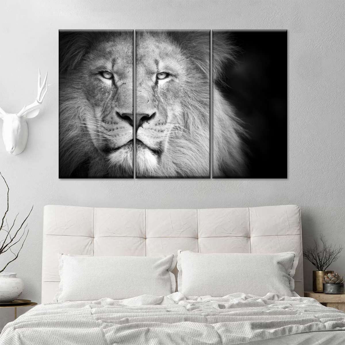 Lion Focus 3 Piece Canvas Wall Art For Living Bedroom Office Home Decor _1