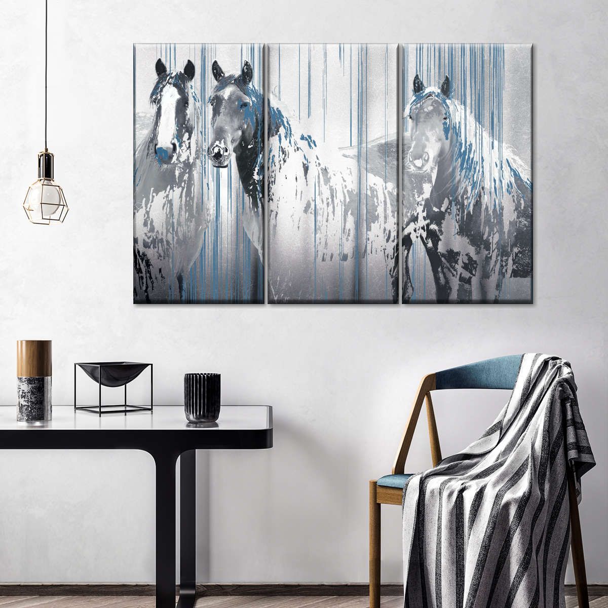 Three Horse Company 3 Piece Canvas Wall Art For Living Bedroom Office Home Decor  (Copy)_3