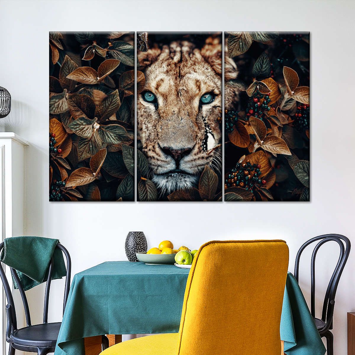 Lioness 3 Piece Canvas Wall Art For Living Bedroom Office Home Decor _3