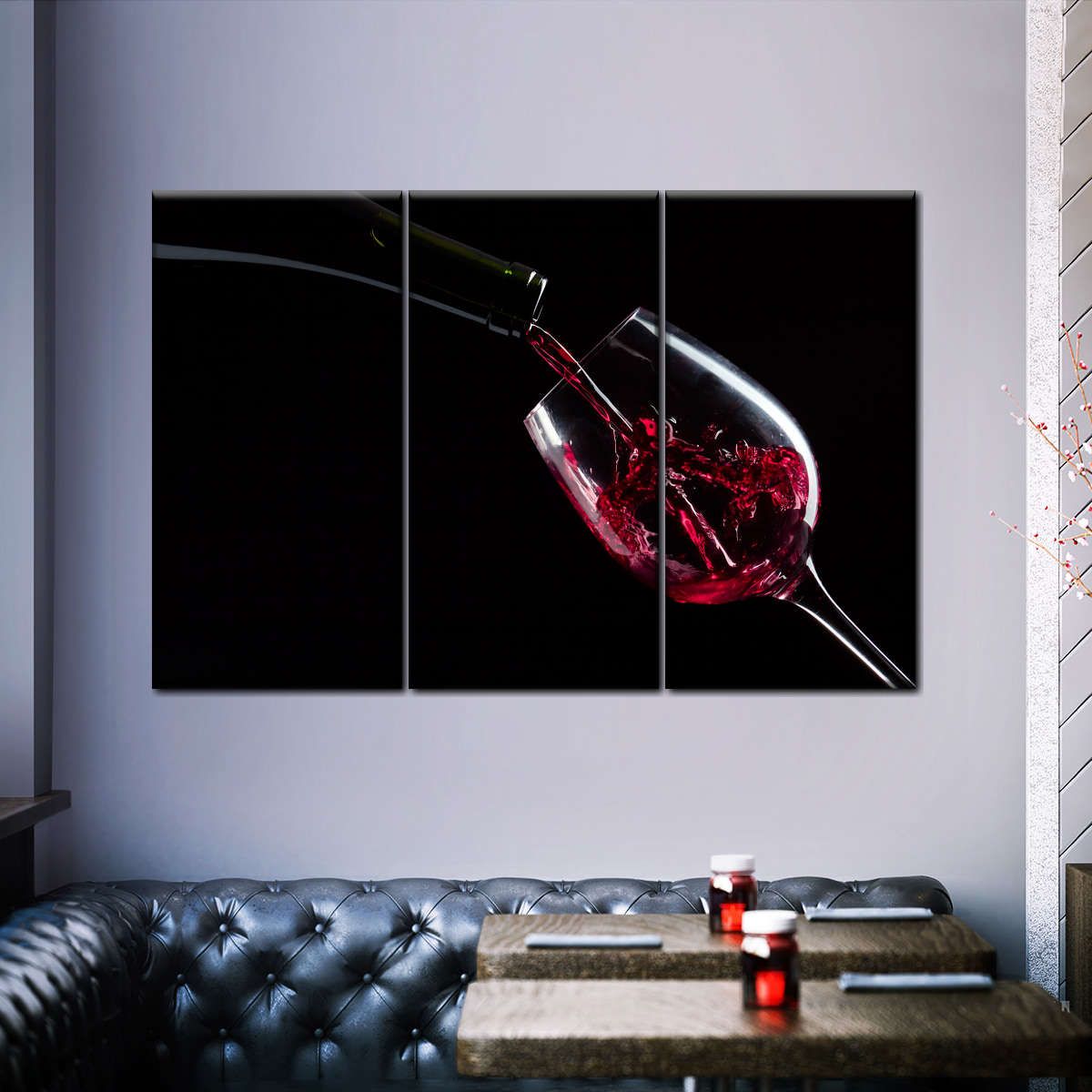 Wine Into Glass 3 Piece Canvas Wall Art For Living Bedroom Office Home Decor _1