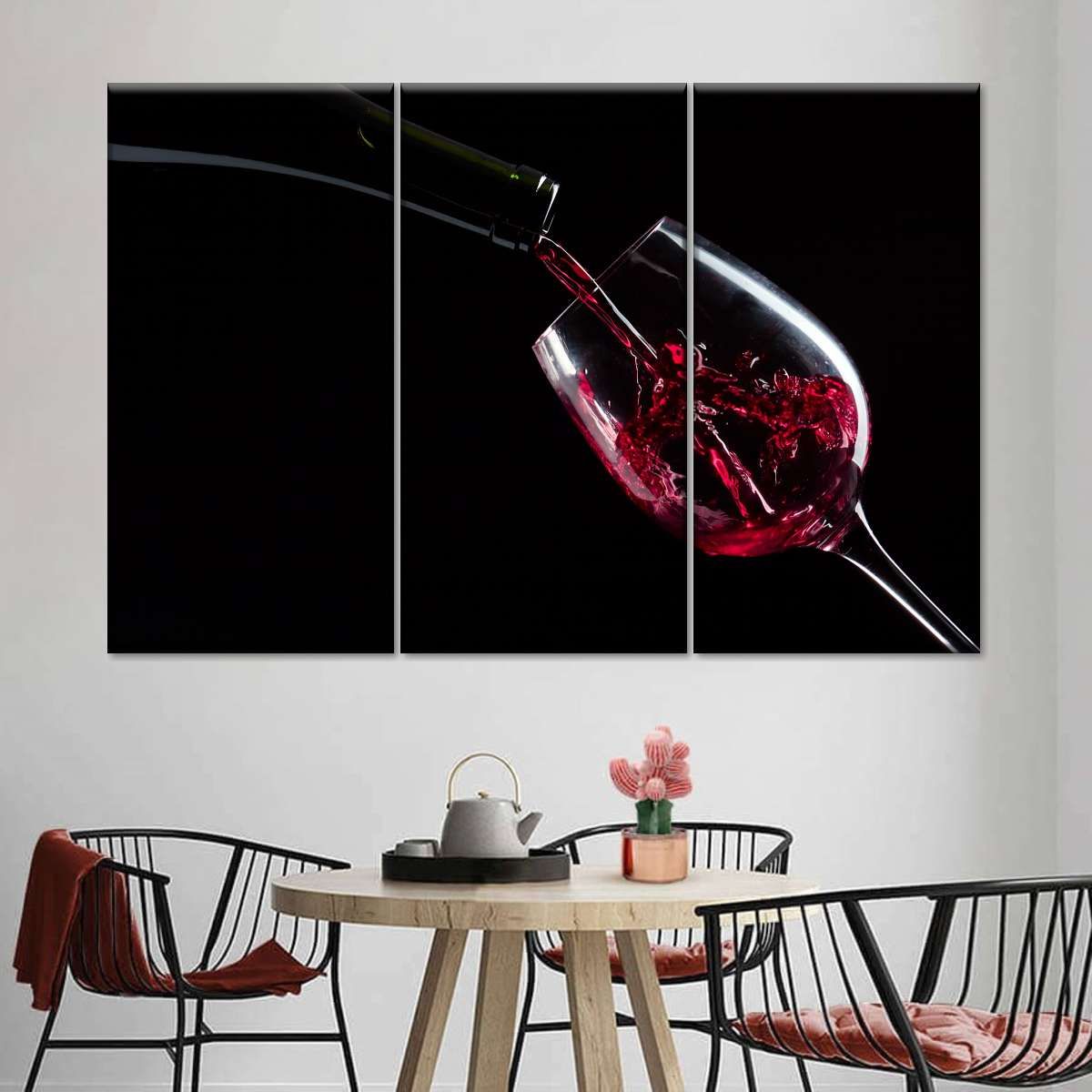 Wine Into Glass 3 Piece Canvas Wall Art For Living Bedroom Office Home Decor _2