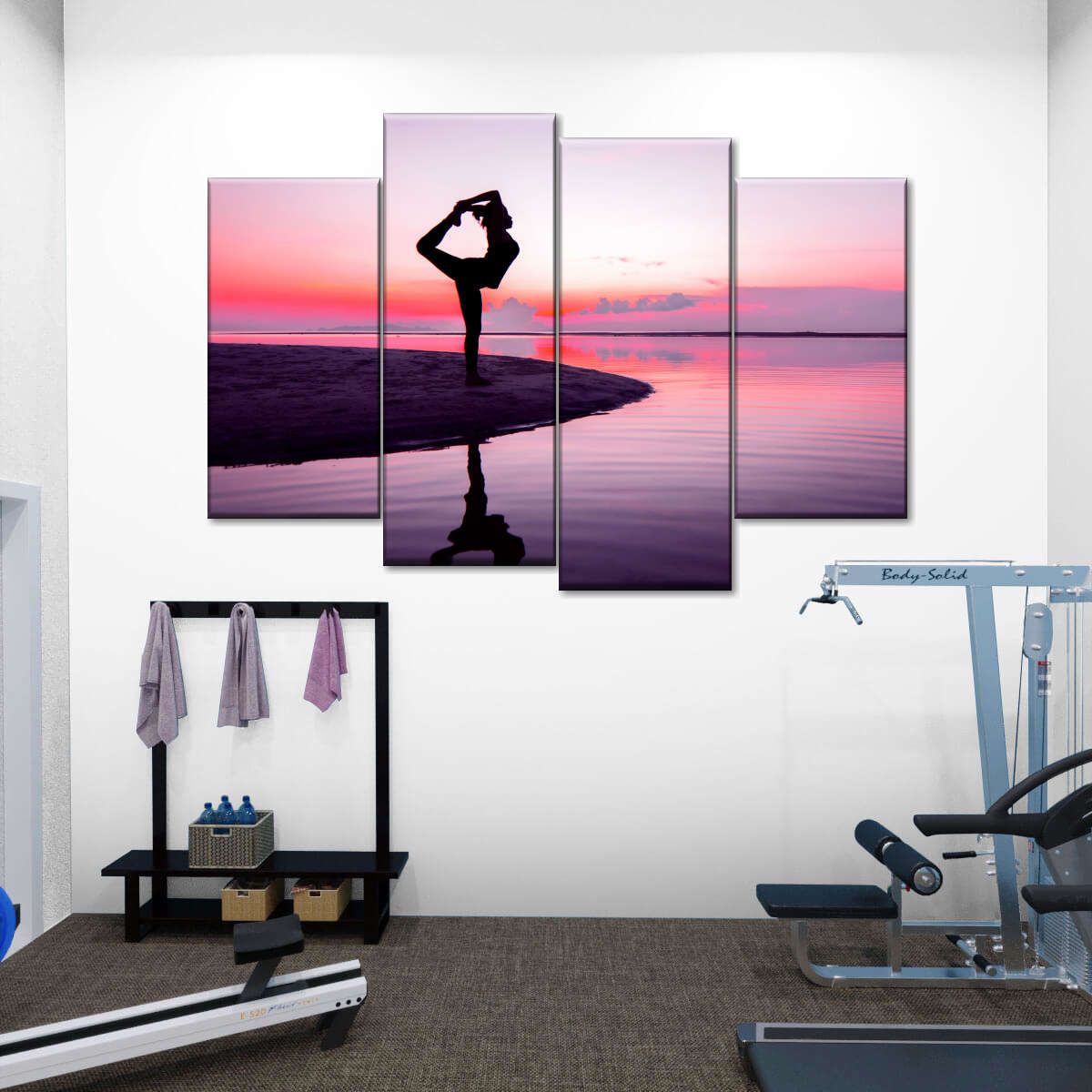  Yoga Sunset 4 Piece Canvas Wall Art For Living Bedroom Office Home Decor  (Copy)_3