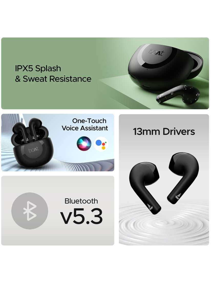 BoAt Airdopes Zing Wireless Earbuds with BEAST™ Mode, 75 Hours of Playback, ENx™ Technology, Bluetooth v5.3 - Aero Blue_1