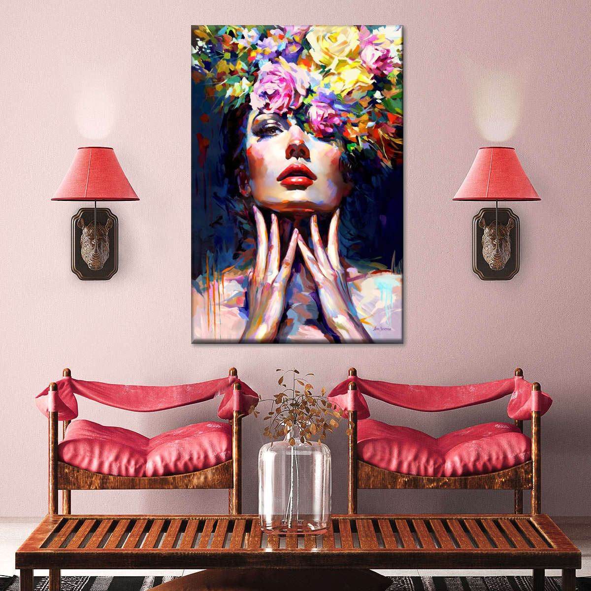 Mistery In Bloom Canvas Wall Art For Living Bedroom Office Home Decor _2