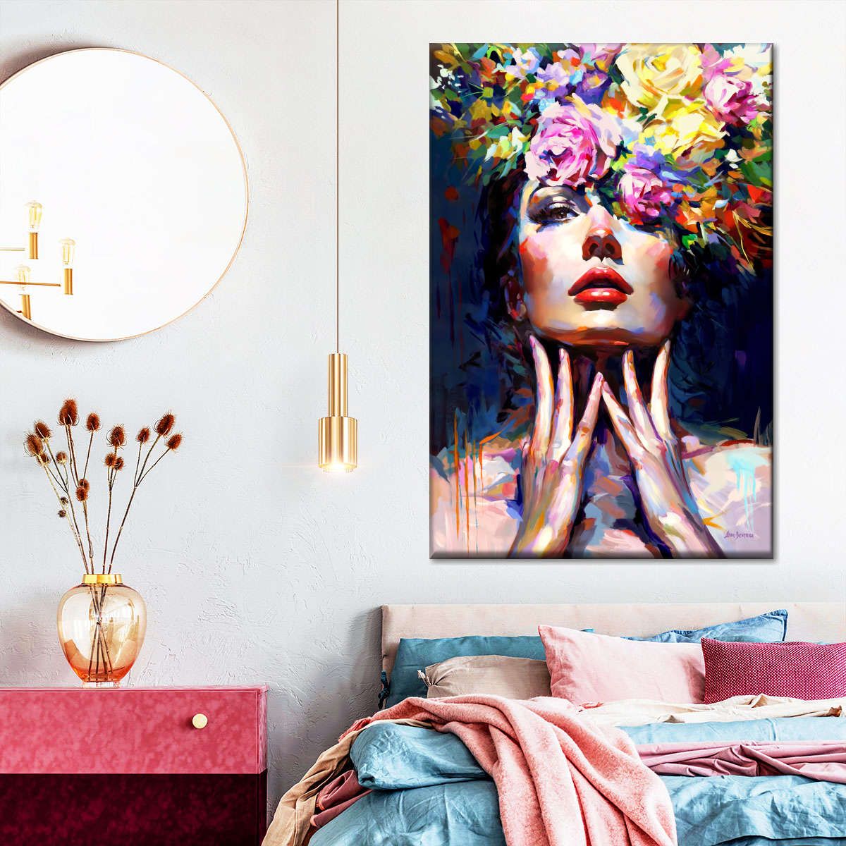 Mistery In Bloom Canvas Wall Art For Living Bedroom Office Home Decor _0