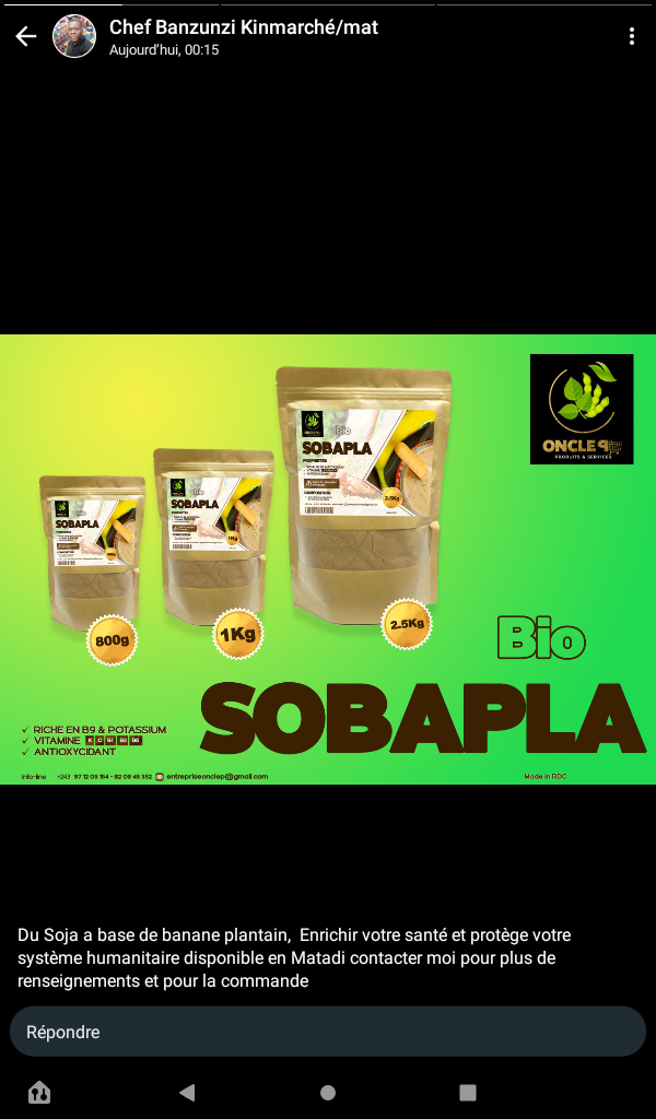 SOBAPLA BIO (250g, ,500g, 800g, 1kg et 2.5kg_0