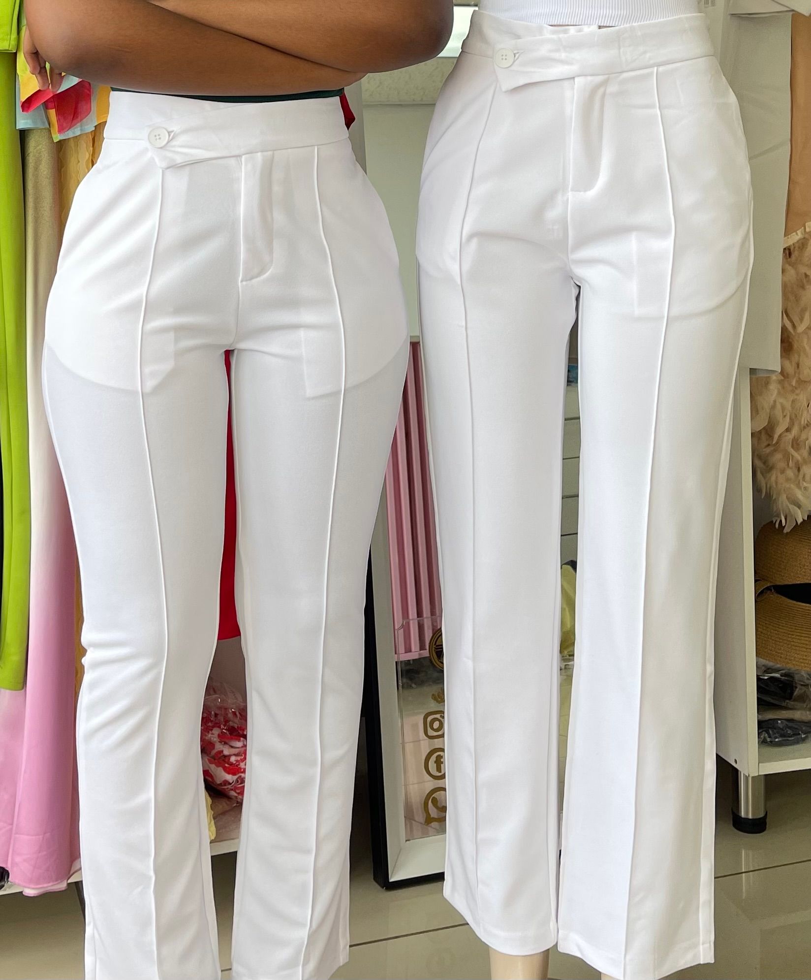 Side button pants _0