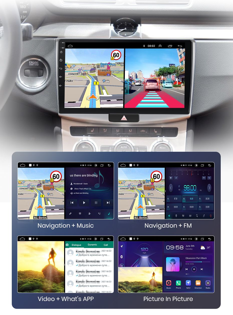 Rádio 10" android Volkswagen Passat B6 B7 CC CARPLAY WIFI GPS Novo_7