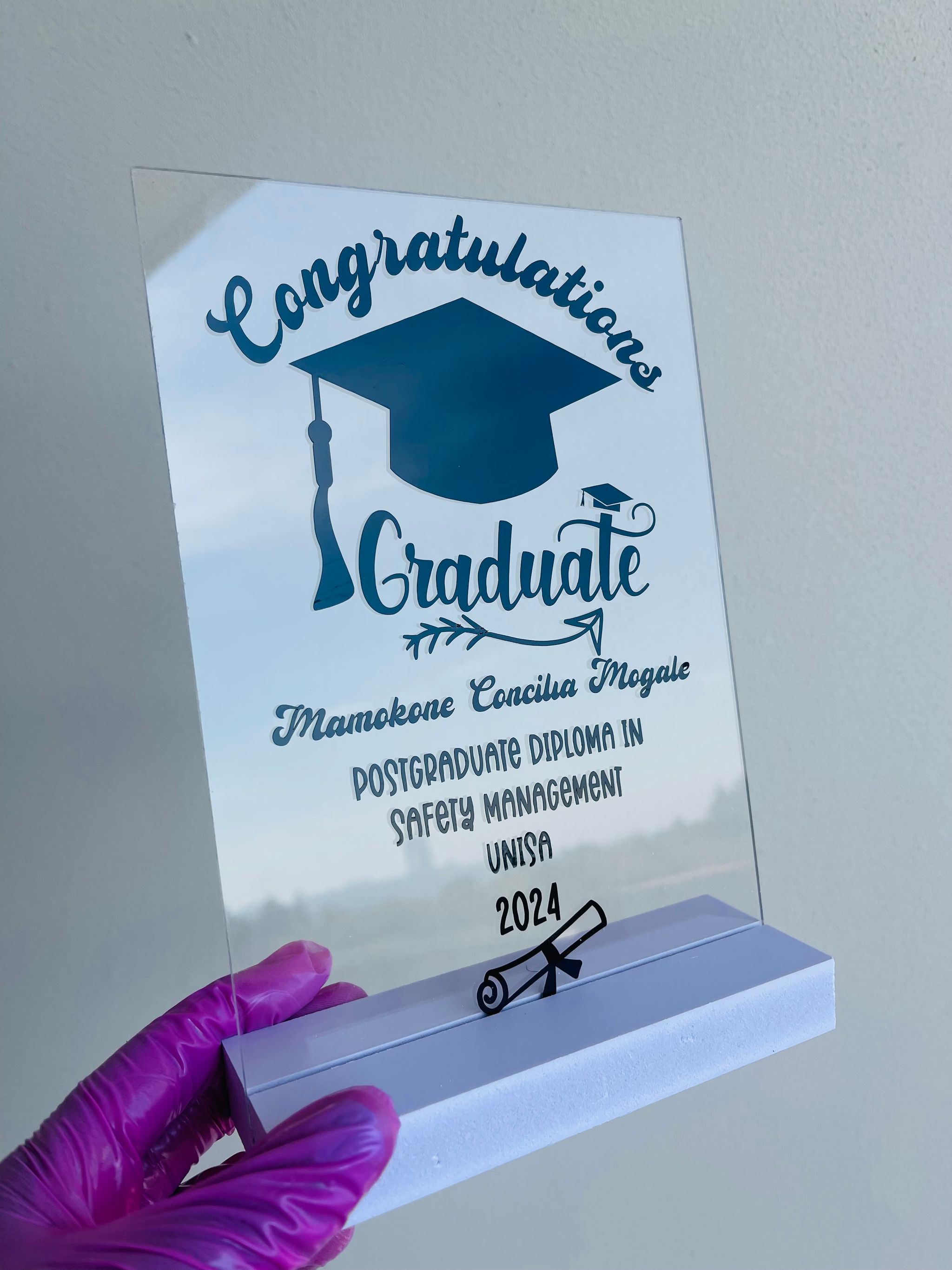 A5 Acrylic graduation plaque_0