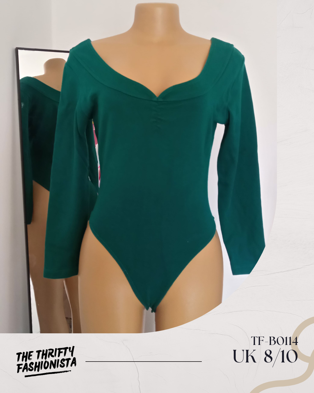 Elegant Green Sweetheart Offshoulder/ Long Sleeve Bodysuit_0