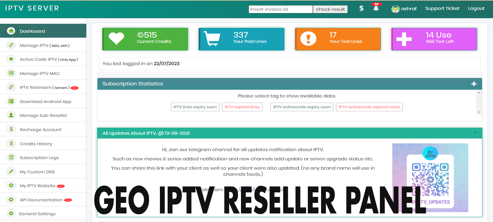 Geo IPTV Reseller Panel - GeoIPTV Panel Free_0