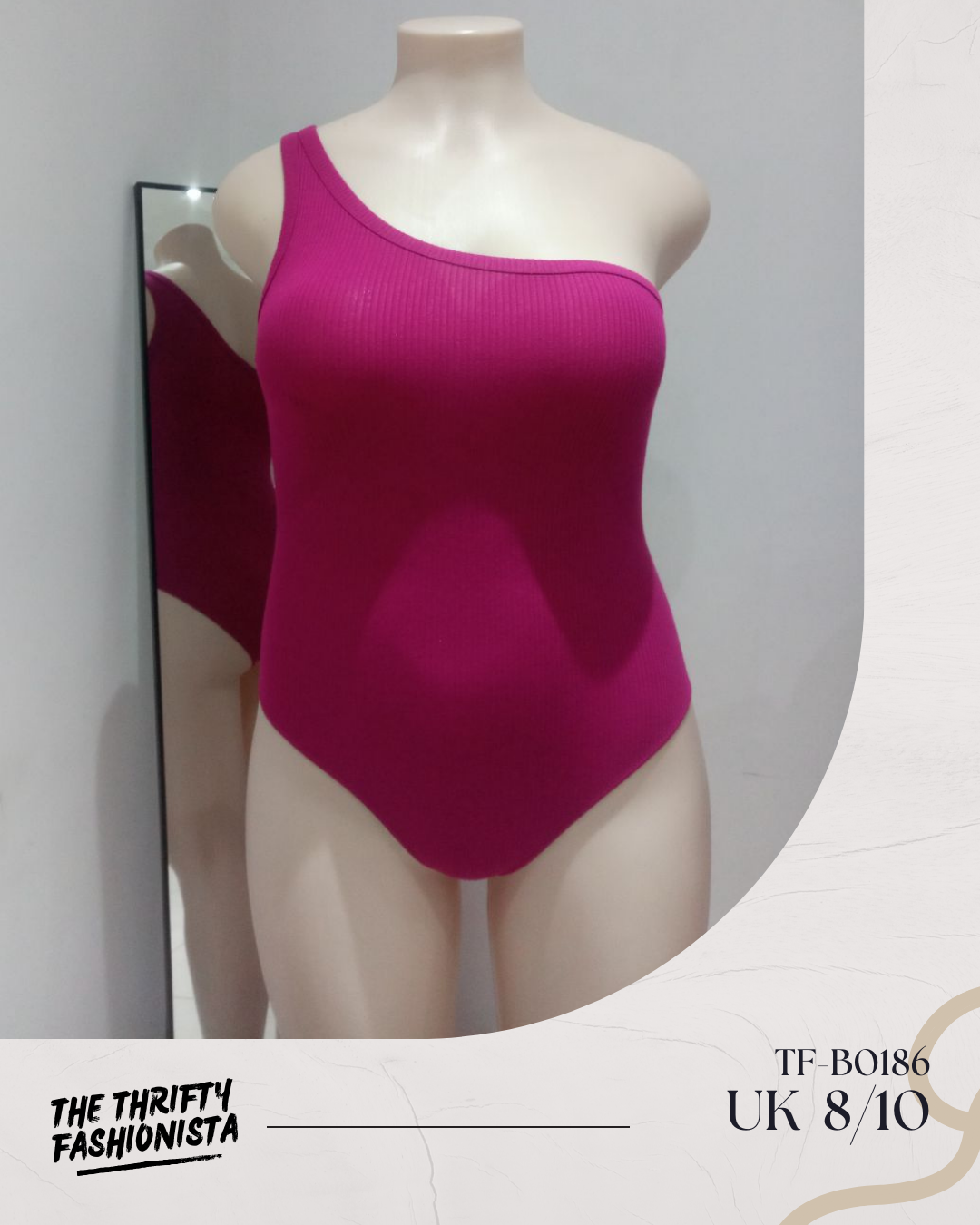 Sexy Dark Pink Asymmetrical neckline One shoulder strap Sleeveless Bodysuit_0