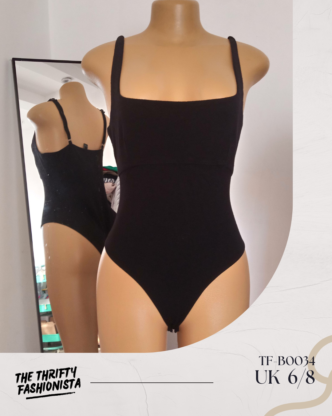 Sexy Black Square Neckline Strap Sleeveless Bodysuit_0