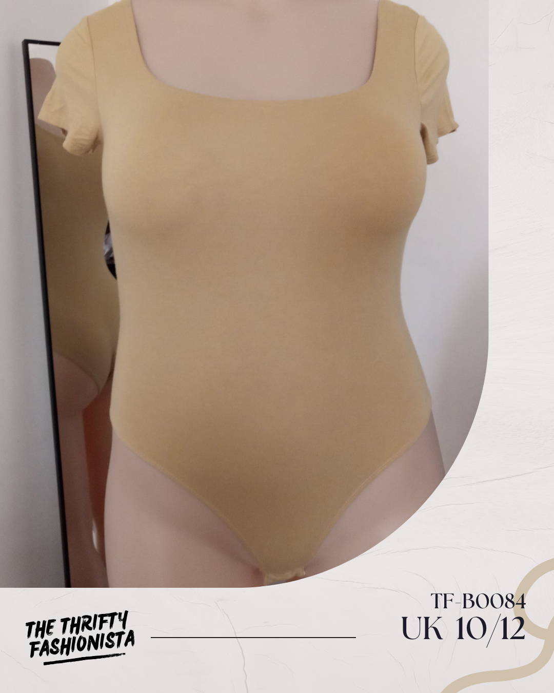 Simple Light Mustard Yellow Square Neck Short Sleeve Bodysuit_0