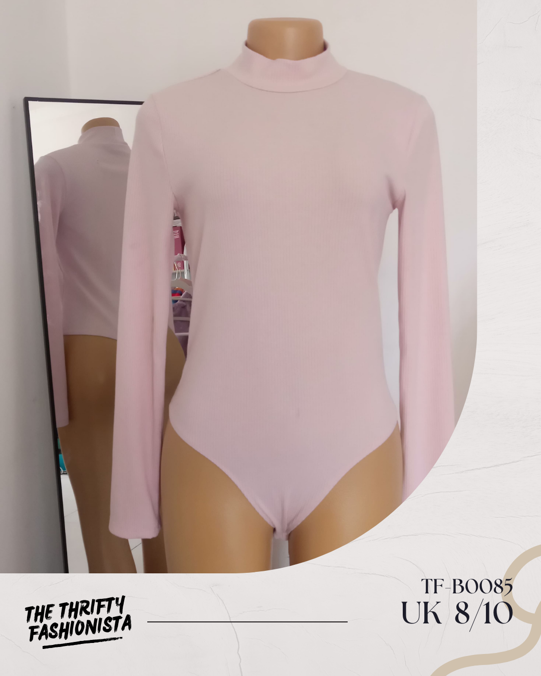 Dusty Pink High-Neck Long Sleeve Bodysuit_0