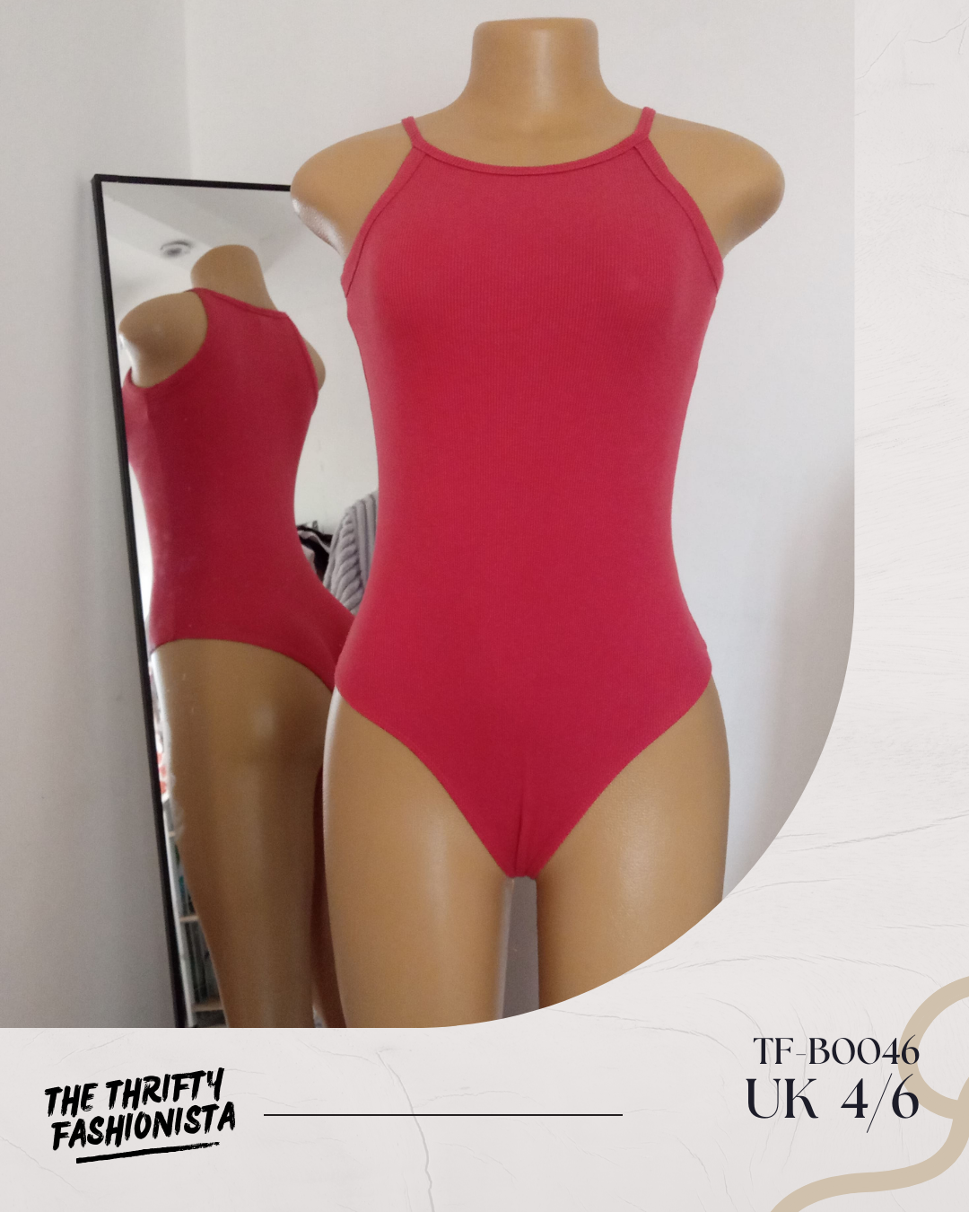 Red Racerback Sleeveless Bodysuit_0