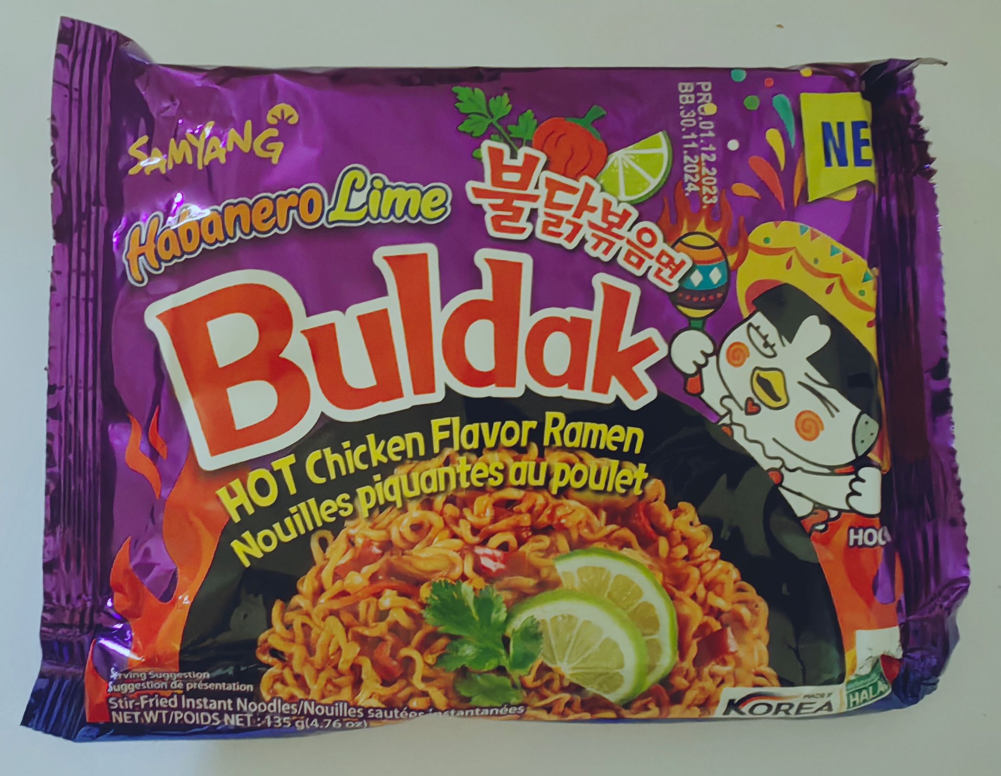 5 Pack Buldak Habenero Lime Hot Chicken Flavored Ramen_0