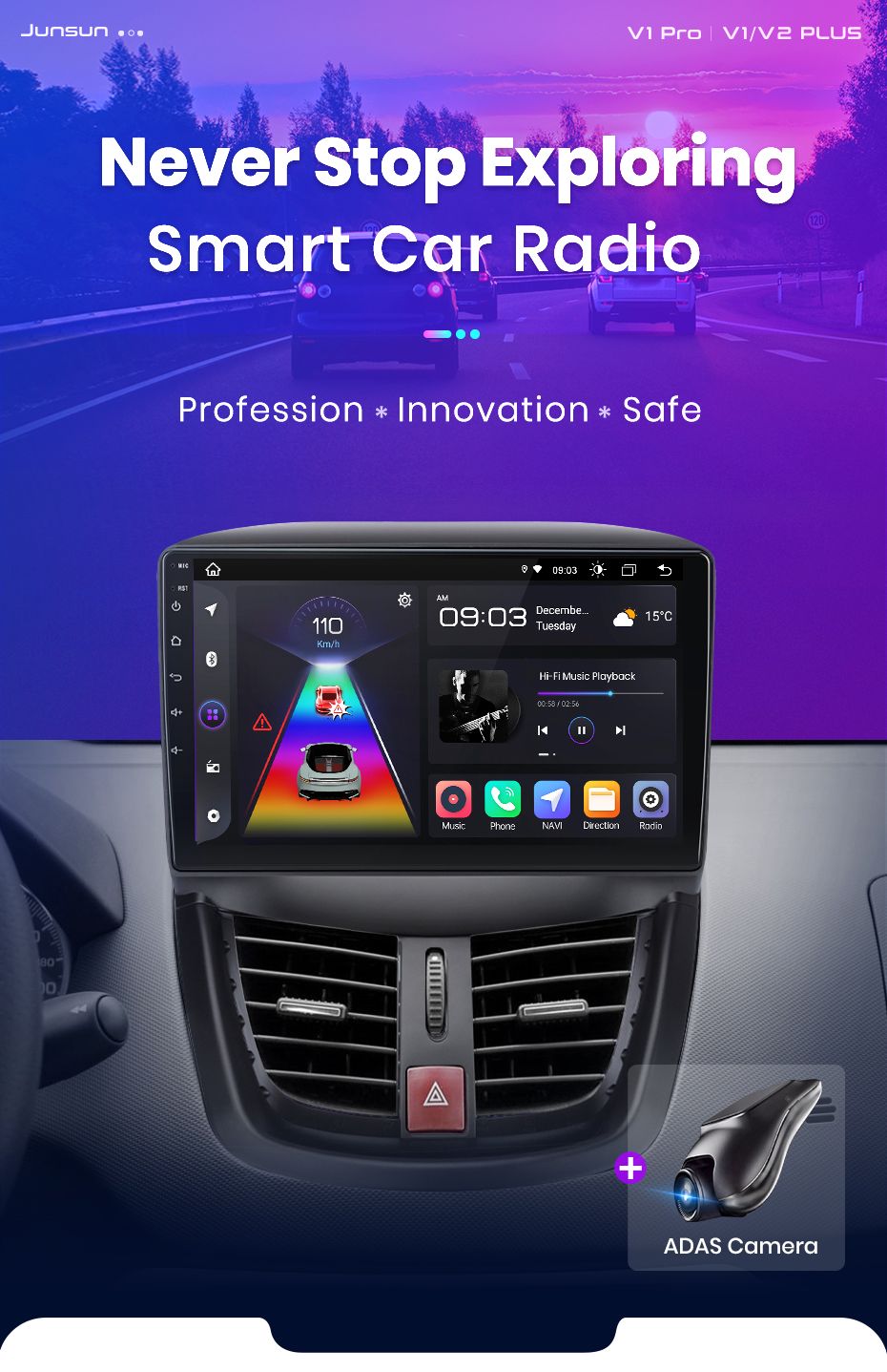 Rádio 9" android Peugeot 207 de 2006 a 2015 CARPLAY WIFI GPS _4