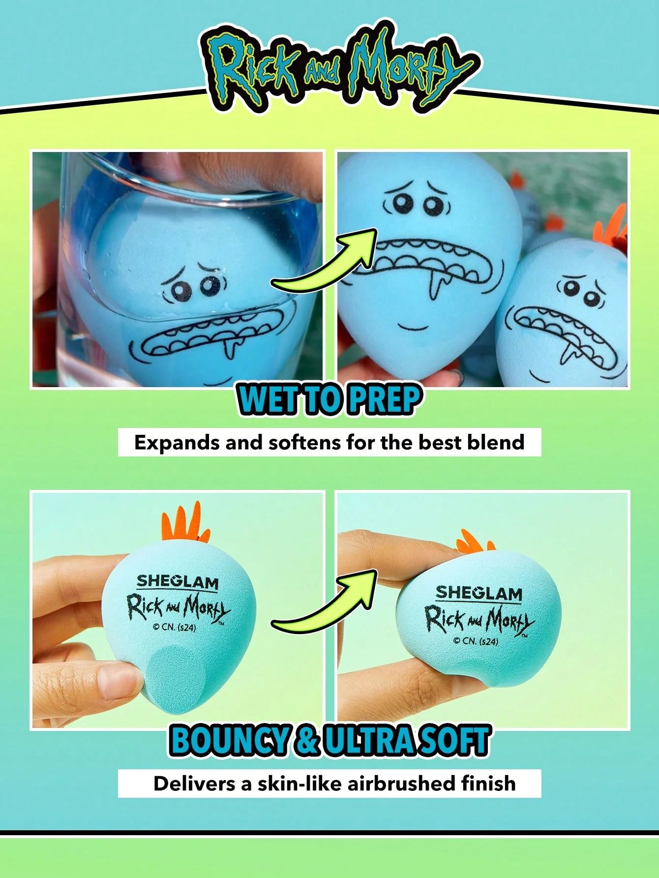 SHEGLAM X Rick and Morty Mr. Meeseeks Beauty Sponge_1