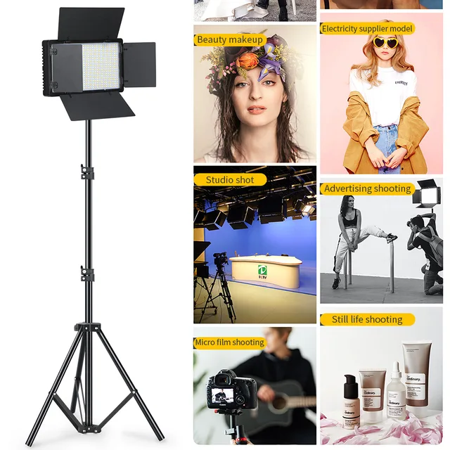 RECHARGEABLE LED Photo Studio Light For Tiktok Youbute Game Live Video Lighting 40W/50W Portable Video Recording Photography Panel Lamp. + 2.1m tripod stand 8806 tripod 210cm tripod for ring light for camera Phone Stand LED Ring Lamp Stand Light Photography_7