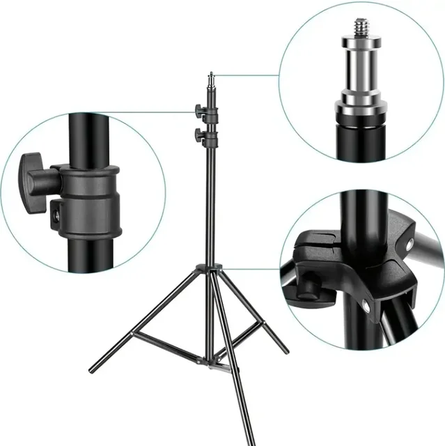 RECHARGEABLE LED Photo Studio Light For Tiktok Youbute Game Live Video Lighting 40W/50W Portable Video Recording Photography Panel Lamp. + 2.1m tripod stand 8806 tripod 210cm tripod for ring light for camera Phone Stand LED Ring Lamp Stand Light Photography_10