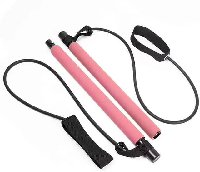 Portable Yoga Trainer Pilates Bar Kit Fitness Exercise Adjustable Pilates Stick Resistance Band W..._6