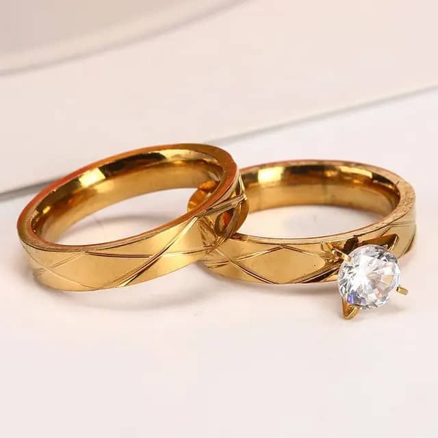 High Quality Hot Sale Couple Engagement 18k Solid Gold Ring Diamond Ring For Men_0