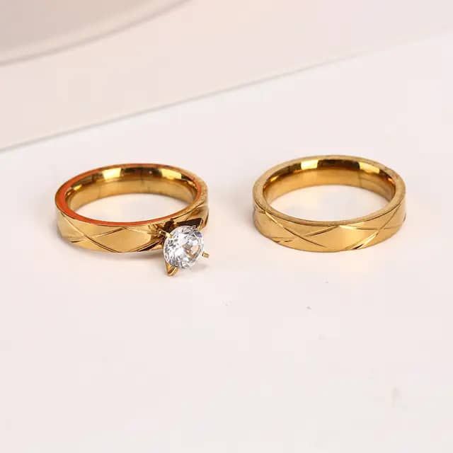 High Quality Hot Sale Couple Engagement 18k Solid Gold Ring Diamond Ring For Men_3