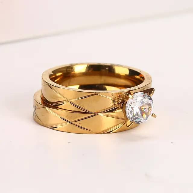 High Quality Hot Sale Couple Engagement 18k Solid Gold Ring Diamond Ring For Men_5