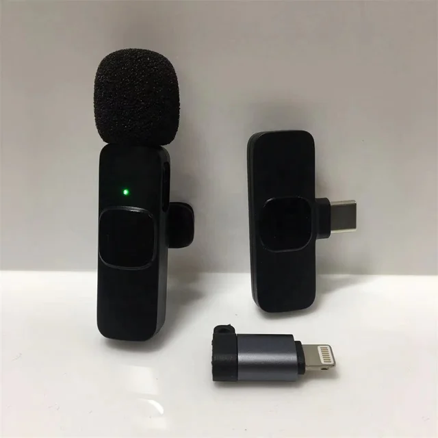 microfonos inalambricos profesional k9 wireless Lapel microphone podcast Lavalier mic for iphone Android mobile phone_5