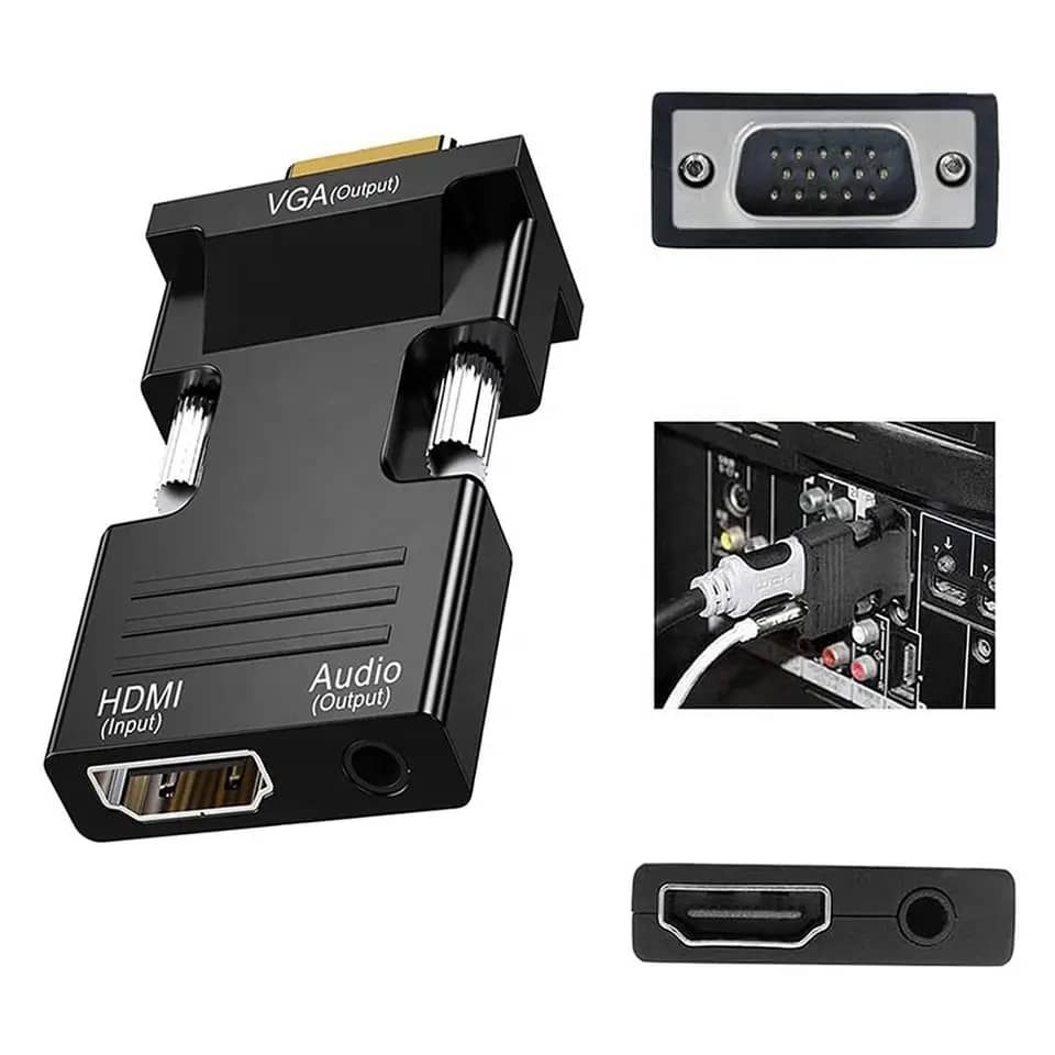 Cables Commonly Used Accessories hdmi to vga adapter convertor adaptador hdmi to vga converter with audio output_2