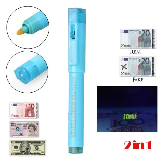 2 IN 1 Detector Pen with UV light Counterfeit Bank Note Tester Pen with colorful pen Money Recognizing 1379 Model_17