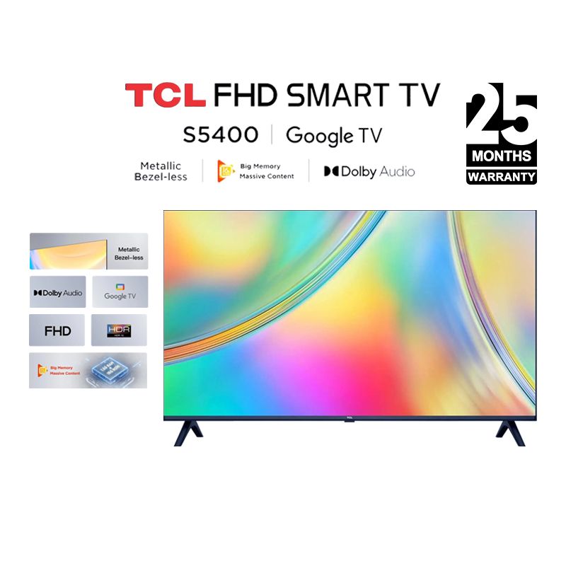 TCL 2K FHD 32INCH GOOGLE TV WITH HDR 10, 16GB BIG  MEMORY, DOLBY AUDIO, METALLIC BEZELL-LESS (2K-32S5400)_0